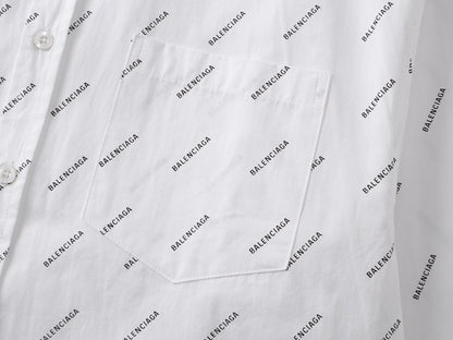 Balenciaga All Over Logo Shirt "White"