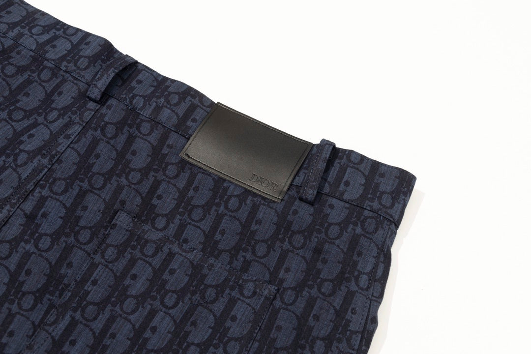 Dior Oblique Denim Shorts "Navy Blue"