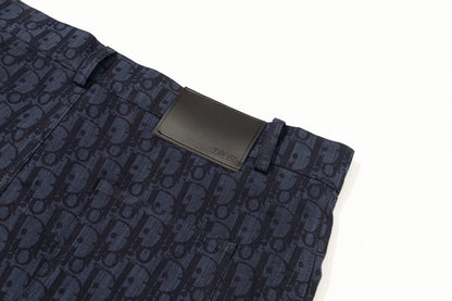 Dior Oblique Denim Shorts "Navy Blue"