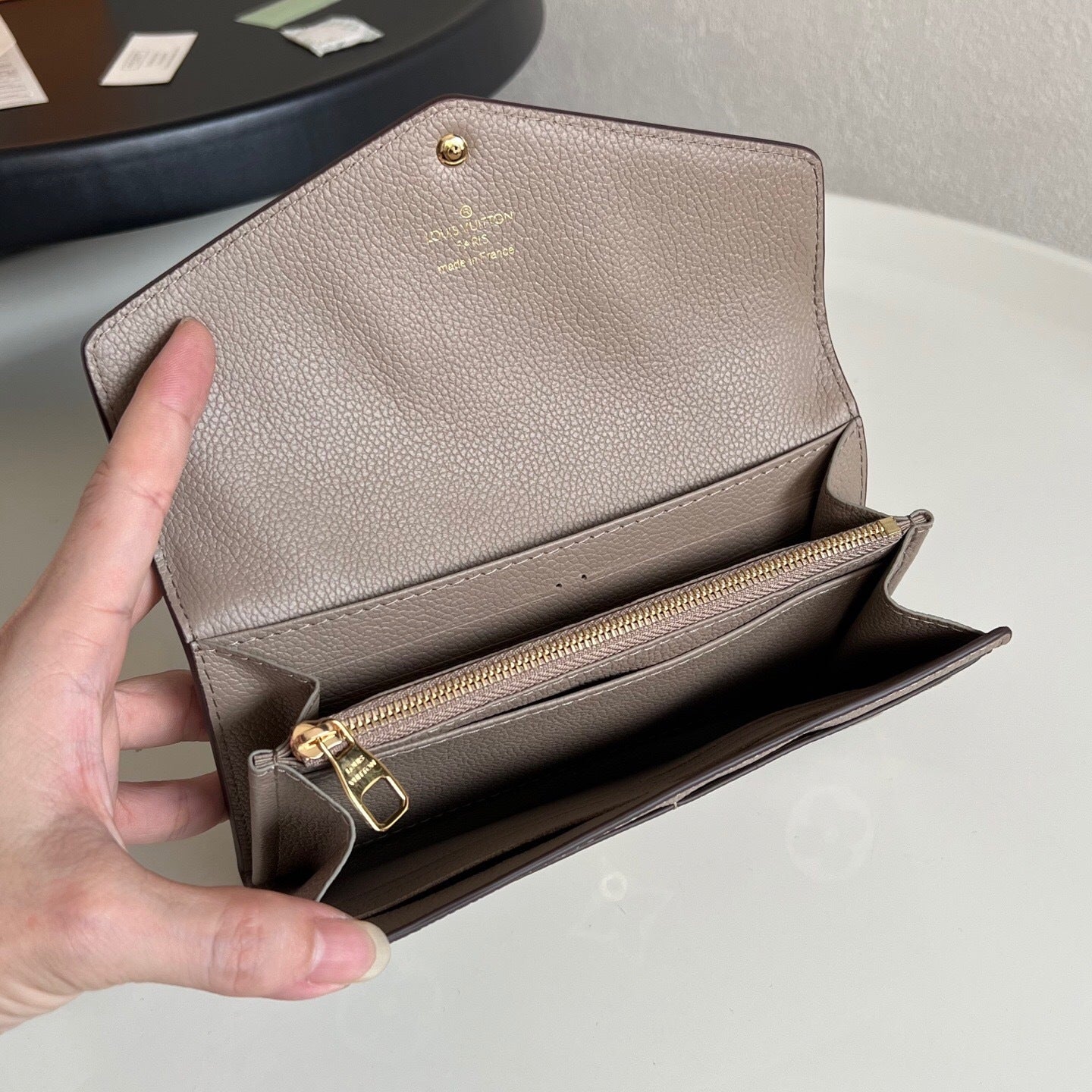 Louis Vuitton Sarah Wallet "Bicolour Monogram Empreinte Leather"