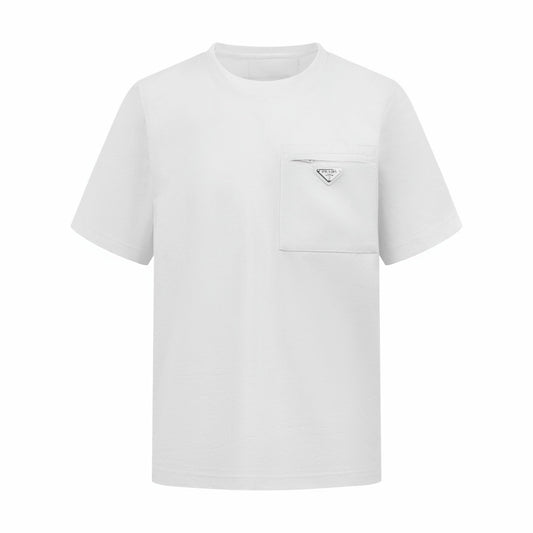 Prada Re-Nylon and Jersey T-Shirt "White"