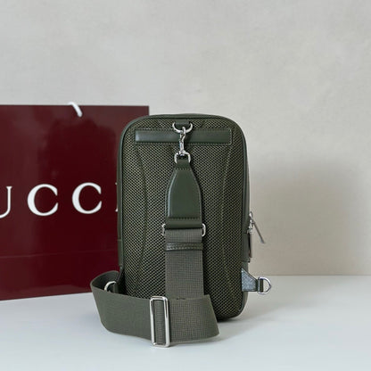 Gucci GG Monogram Small Slingbag "Forest Green GG Fabric"