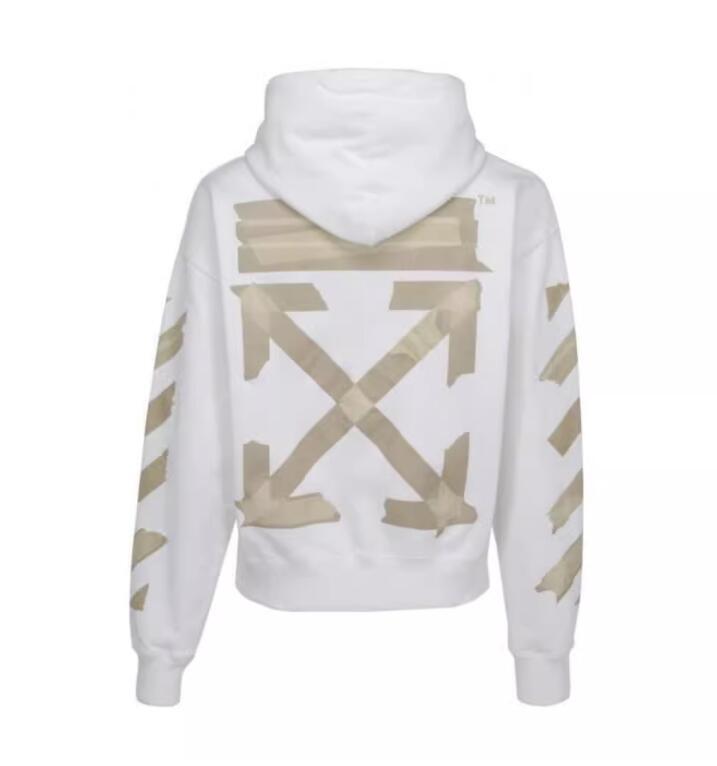Off-White Tape Diag Arrows Hoodie "White-Beige"
