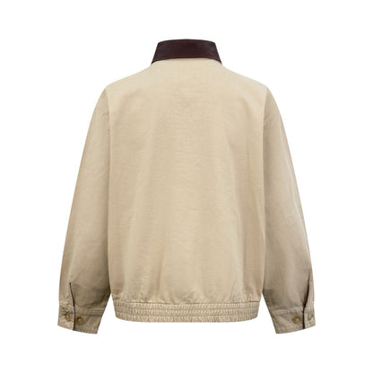 Prada Cotton Jacket with Leather Details "Cord"