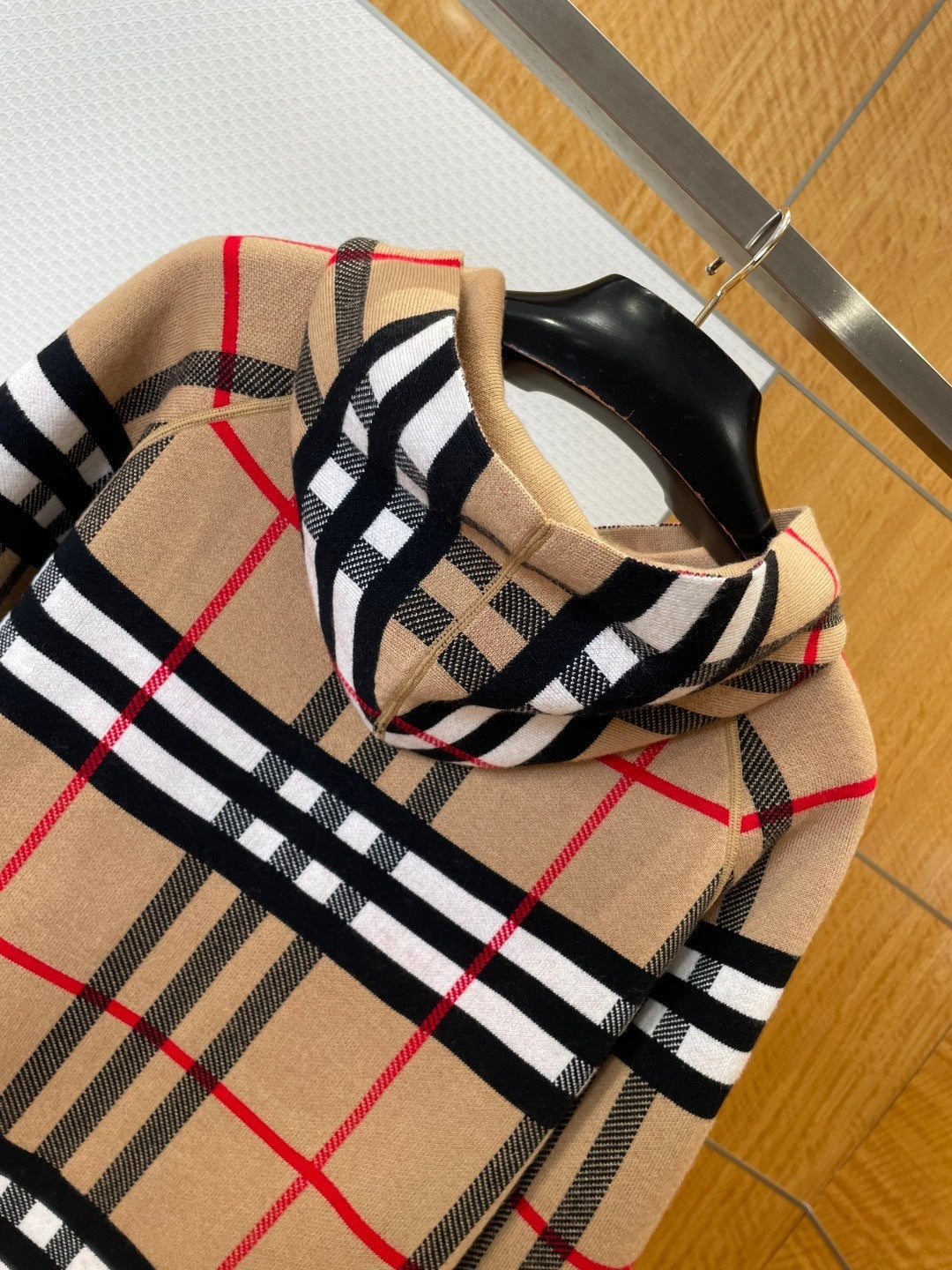 Burberry Ferryton Plaid Cotton Check Zip Hoodie "Sand Beige"