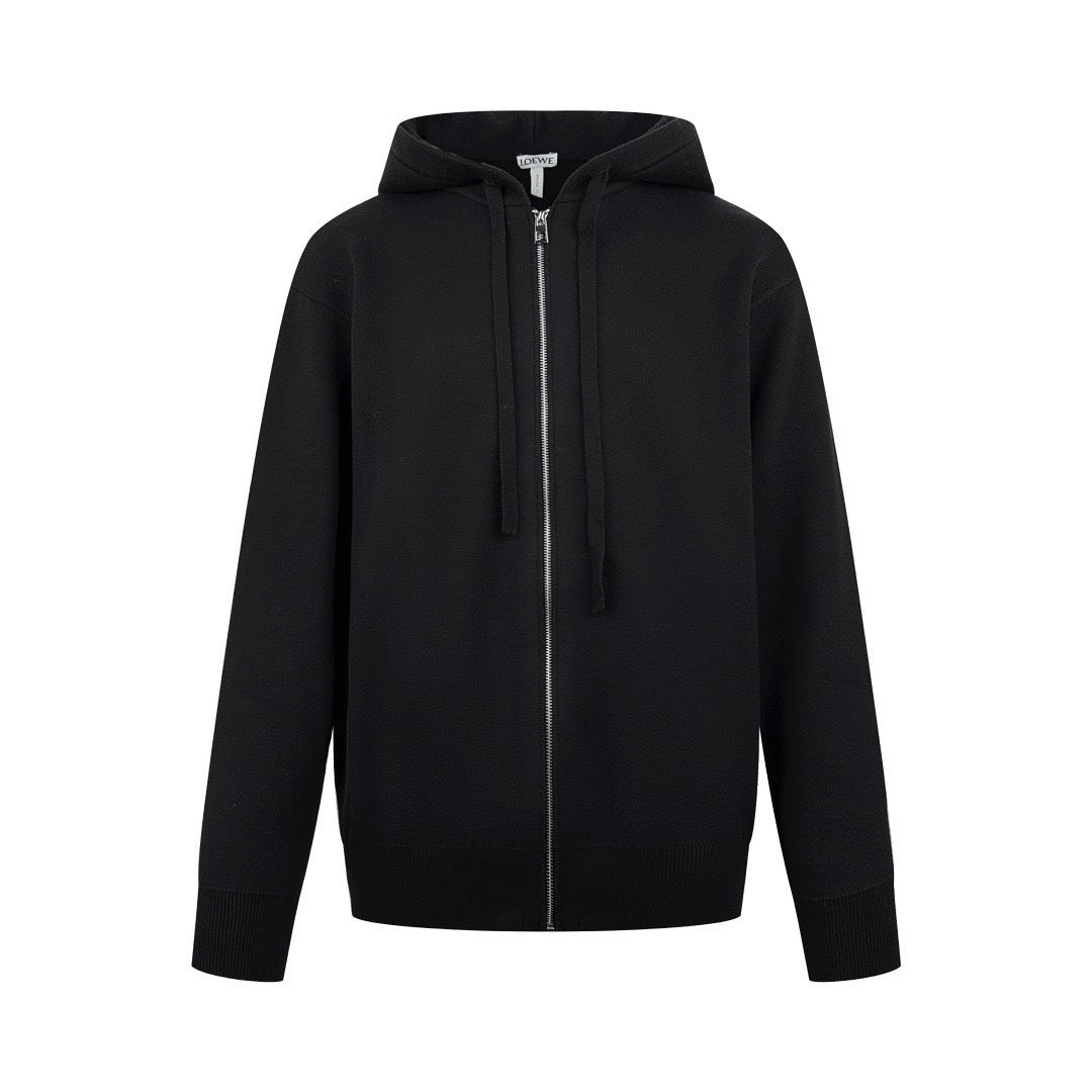 Loewe Anagram Zip-up Hoodie "Black"