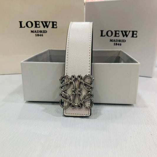 Loewe Leather Belt "White-Silver"