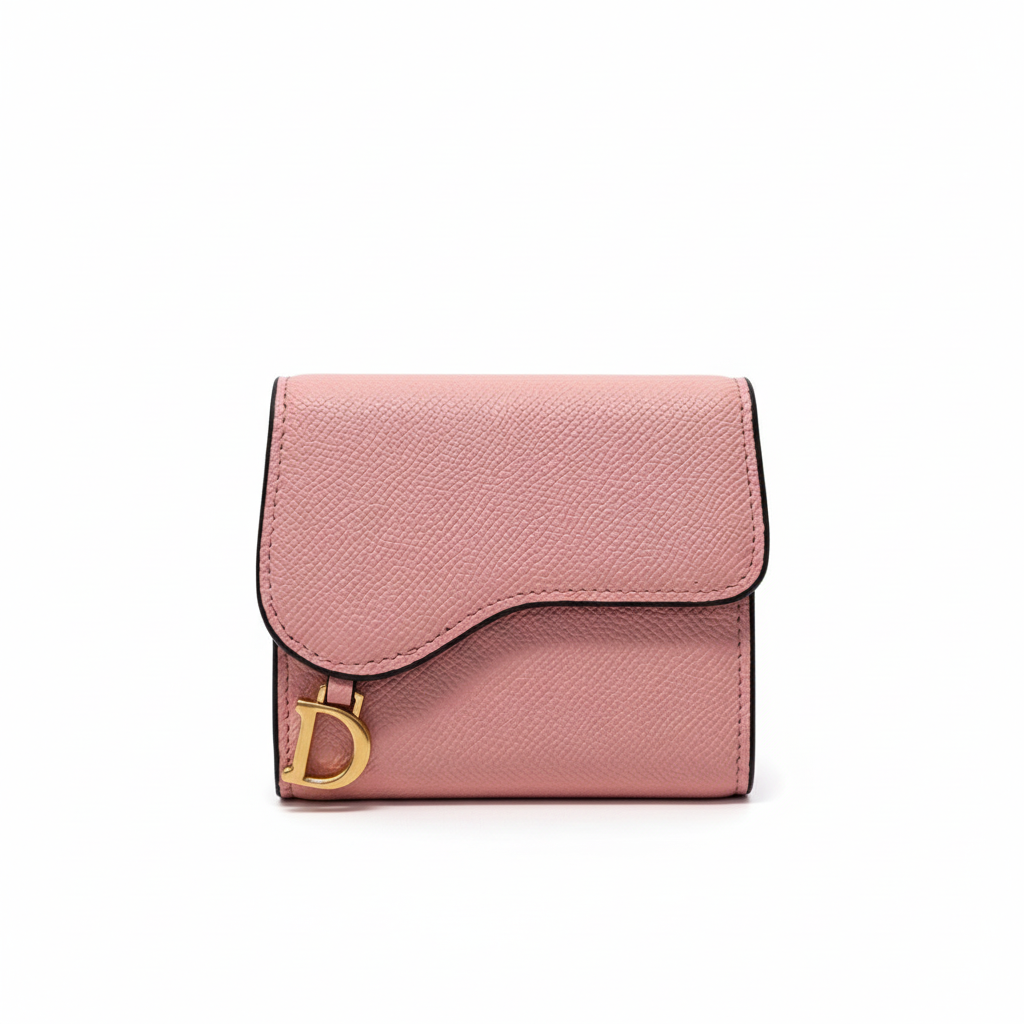 Dior Saddle Lotus Wallet Pink Goatskin