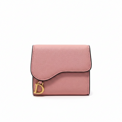 Dior Saddle Lotus Wallet Pink Goatskin