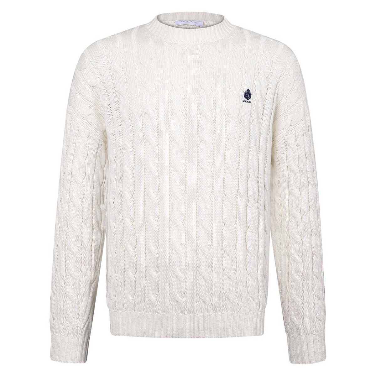 Prada Cotton Crew-neck Sweater "White"