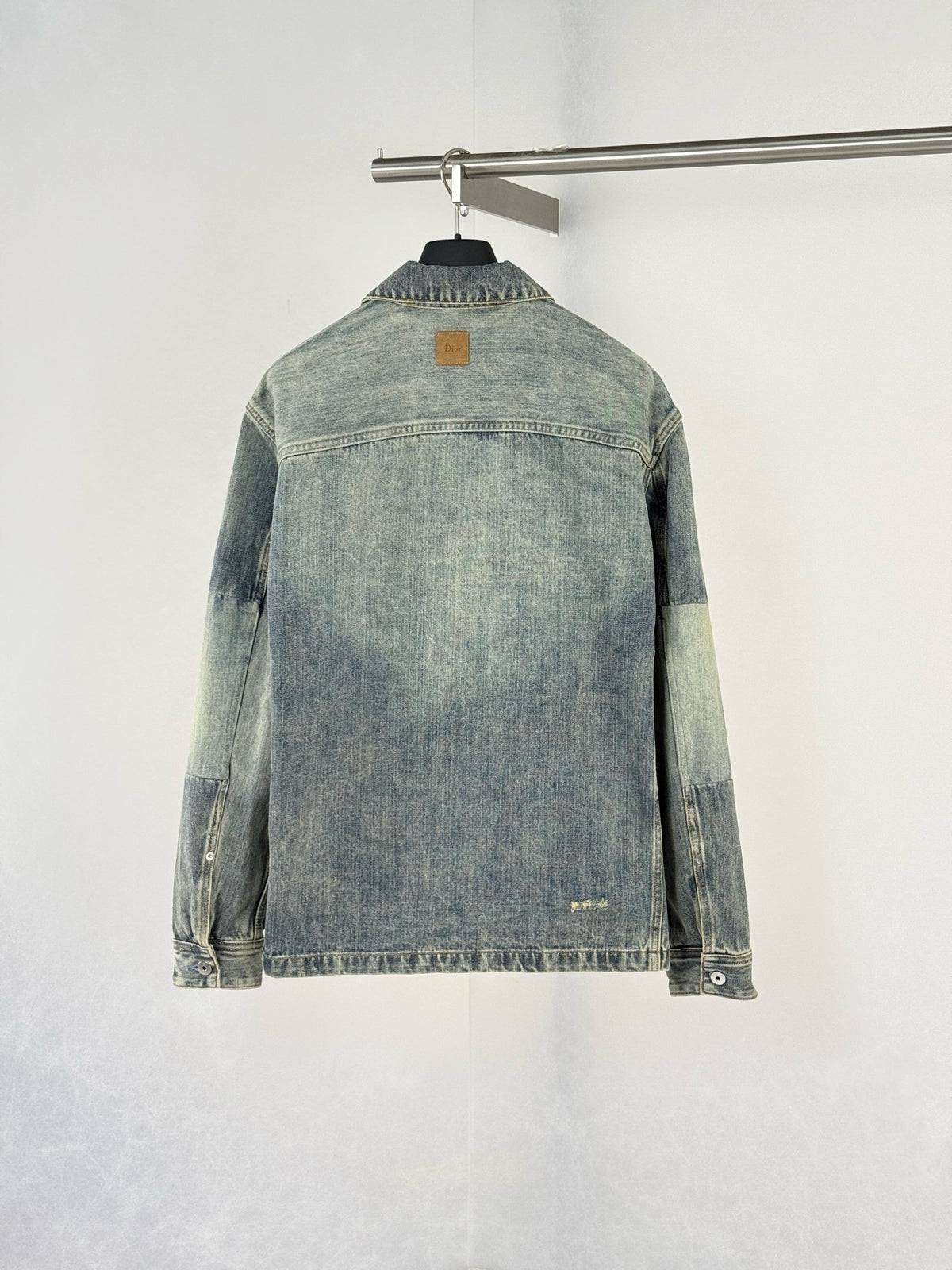 Dior Overshirt with Patchwork Effect "Blue Cotton Twill"