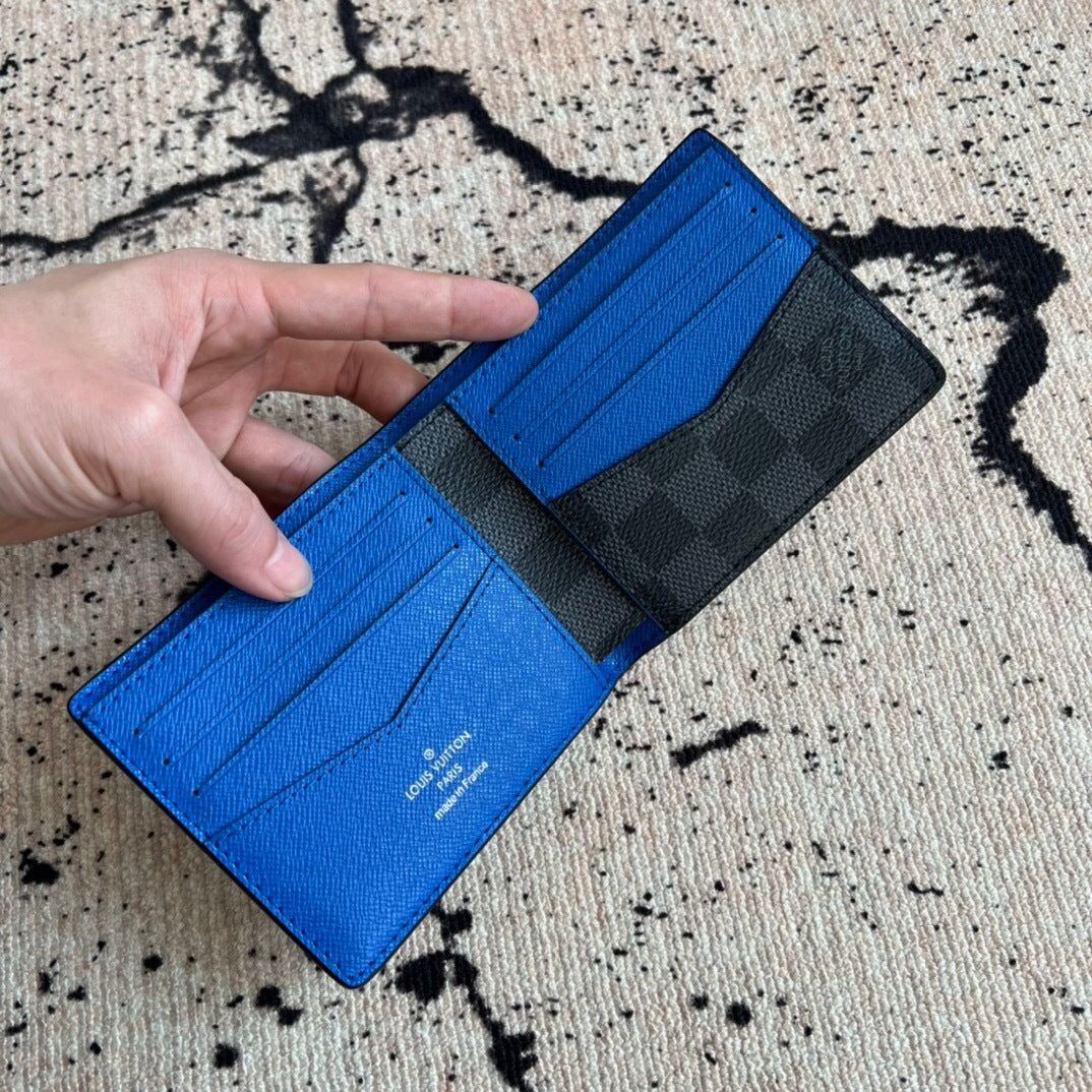 Louis Vuitton Slender Wallet Damier Graphite Blue