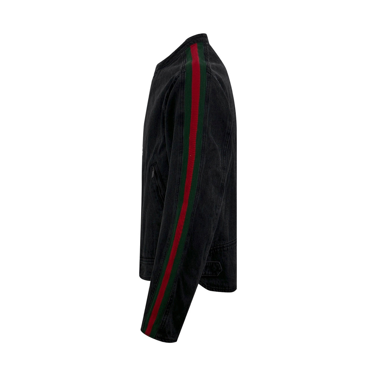 Gucci Denim Biker Jacket with Web Detail