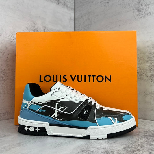 Louis Vuitton Trainers "Graphic Print White-Black-Blue"