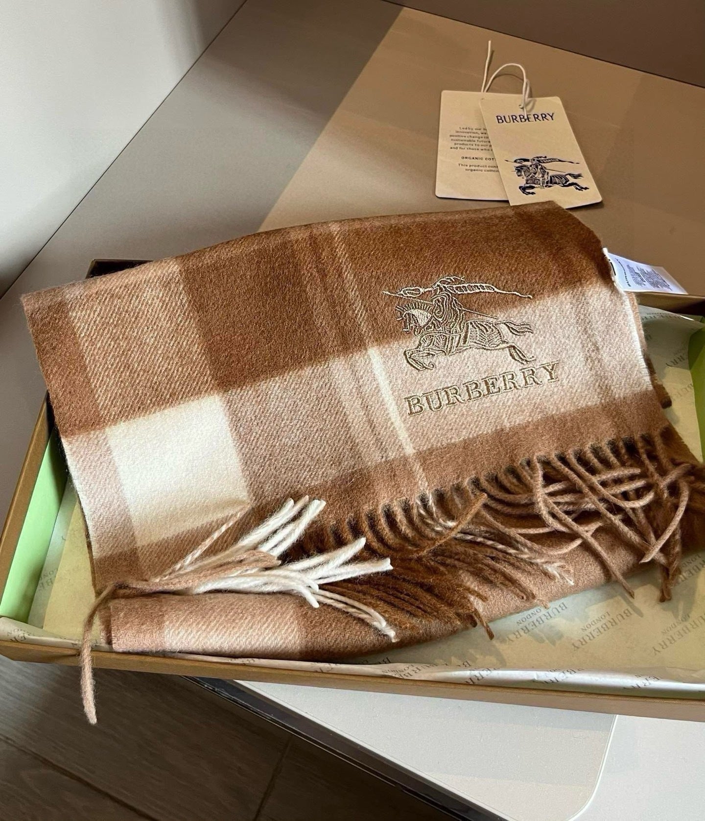 Burberry Cashmere Scarf "Brown"