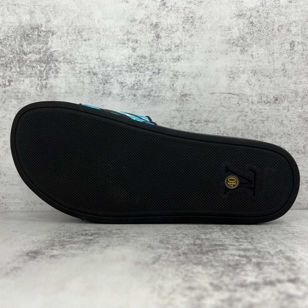 Louis Vuitton Slides "Black-Blue-White"