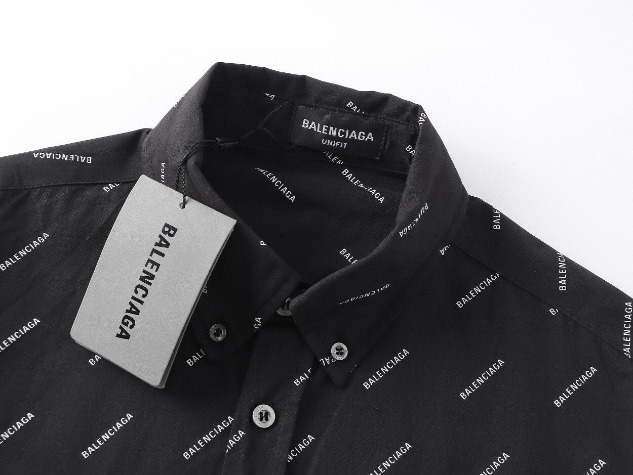 Balenciaga All Over Logo Shirt "Black"