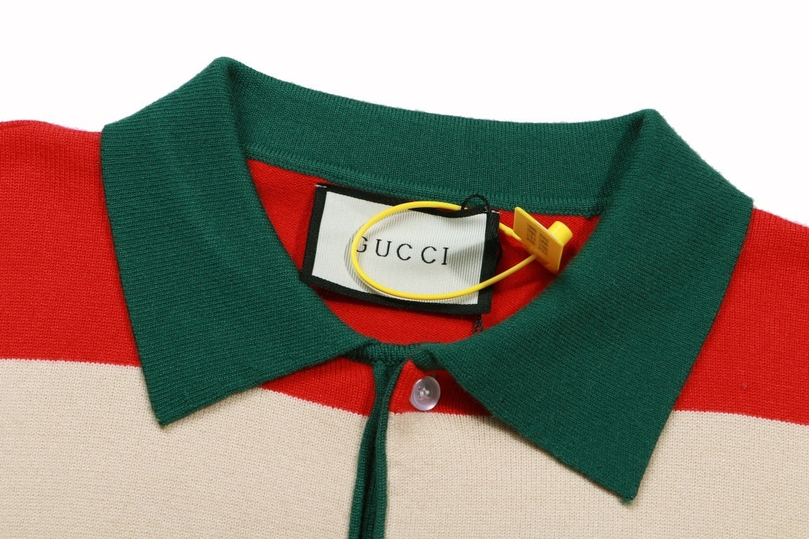 Gucci Polo Sweater "Ivory-Red-Green"