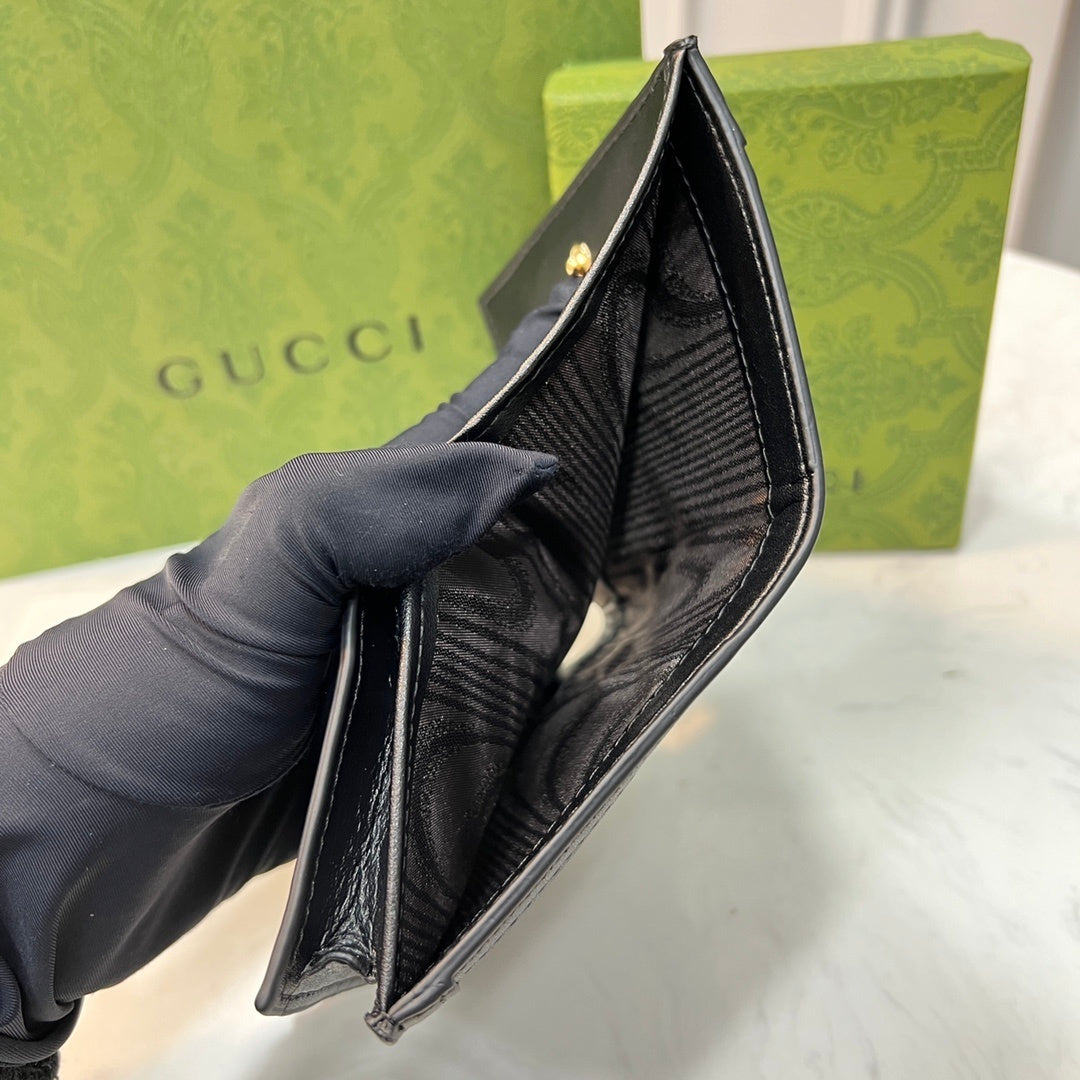 Gucci Wonka GG Monogram Embossed Card Case Wallet