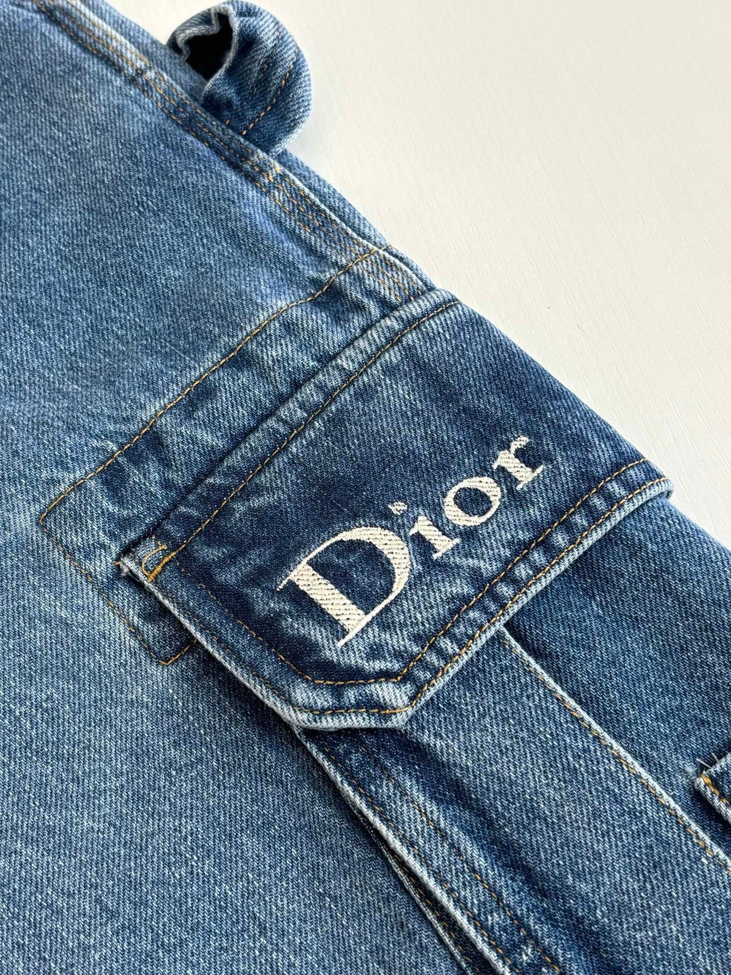 Dior Cargo Jeans "Blue Cotton Twill"