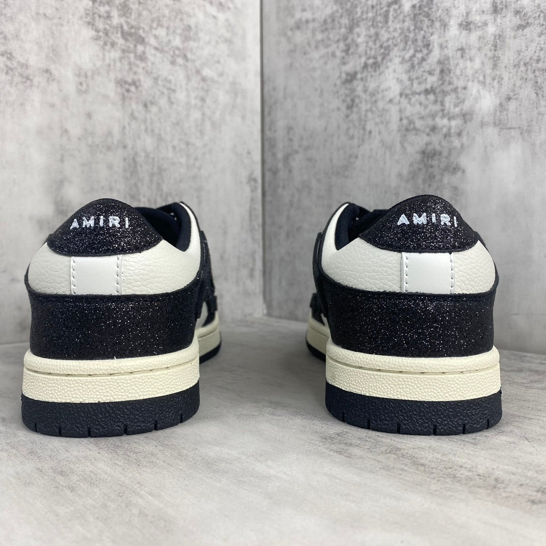Amiri Skel Top Low "Black-White" Crystal