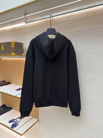 Louis Vuitton Embroidered Zipped Jersey Hoodie "Black"