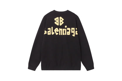 Balenciaga Double Front Sweater "Black-Yellow"