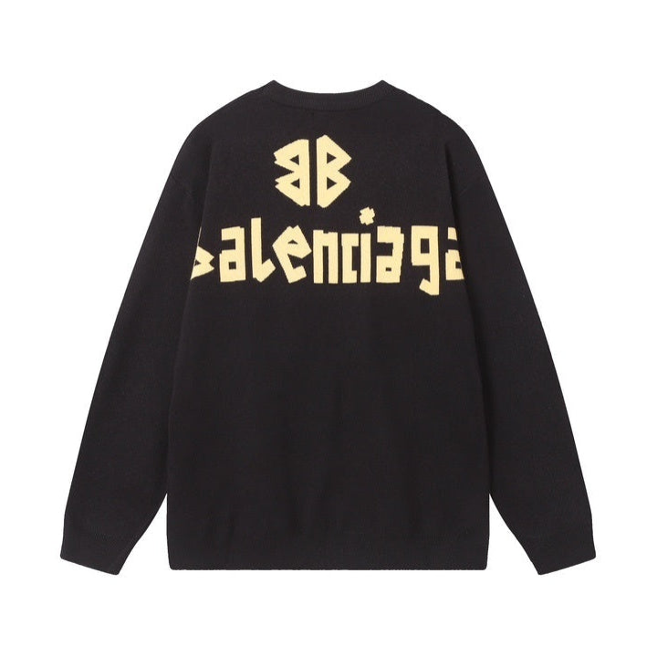 Balenciaga Double Front Sweater "Black-Yellow"