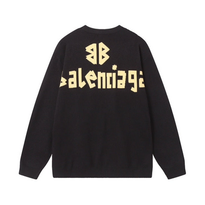 Balenciaga Double Front Sweater "Black-Yellow"
