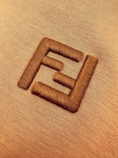 Fendi FF Embroidered Hoodie "Beige"