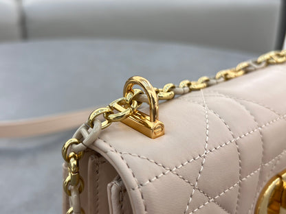 Dior Miss Caro Mini Bag "Powder Beige Macrocannage Lambskin"