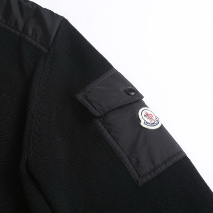 Moncler Padded Wool Zip-Up Cardigan "Black"