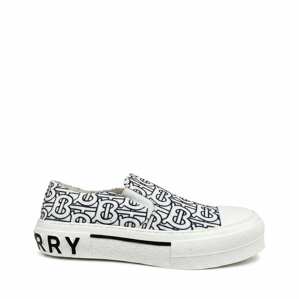 Burberry Slip-On "White-Black Monogram"