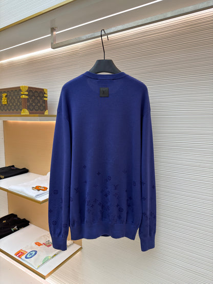 Louis Vuitton Flock Print Gradient Long-Sleeved Crewneck "Blue"