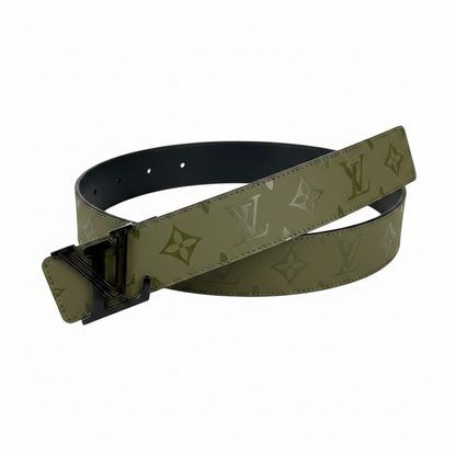 Louis Vuitton Reversible Dimension Leather Belt "Green" and "Black"
