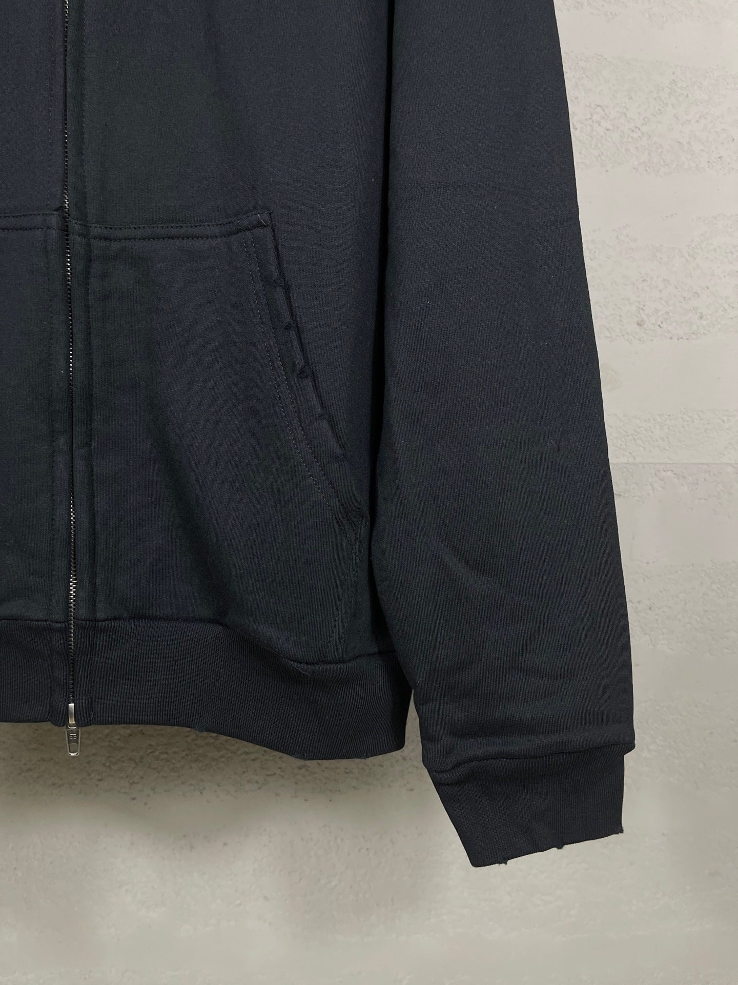 Balenicaga Back Paint Logo Zip-up Hoodie "Black"