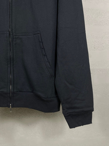 Balenicaga Back Paint Logo Zip-up Hoodie "Black"