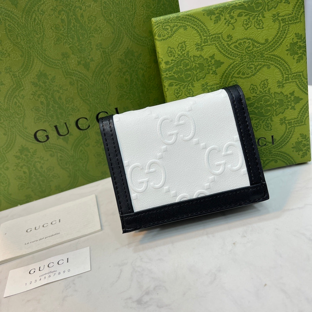 Gucci Wonka GG Monogram Embossed Card Case Wallet