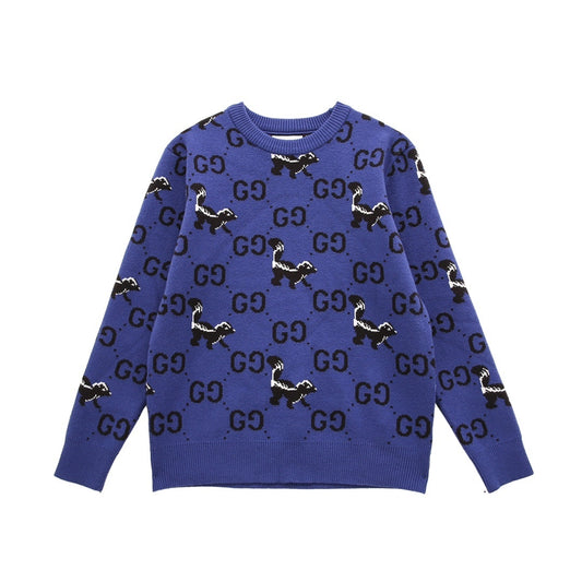 Gucci GG and Skunk Sweater "Purple-Black"