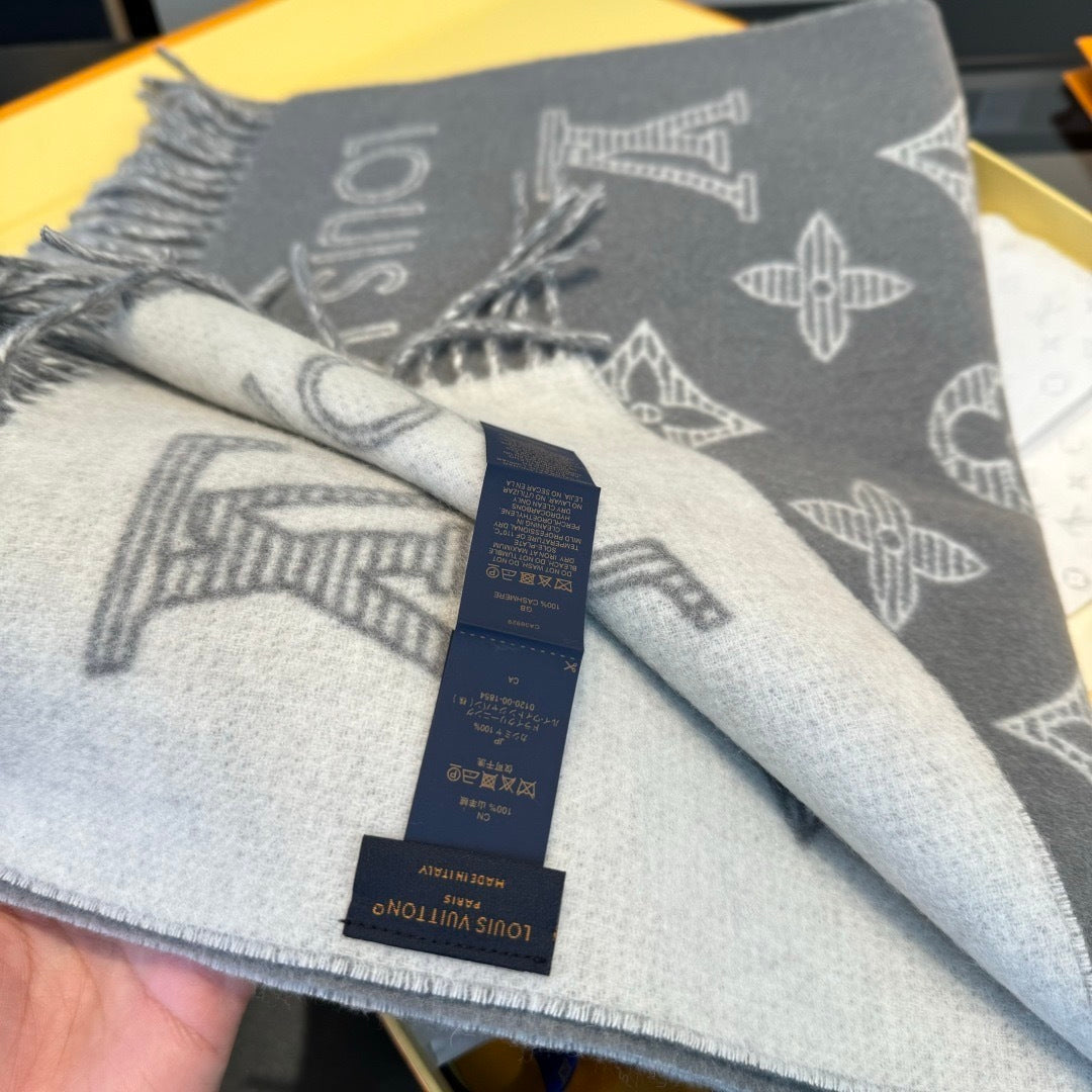 Louis Vuitton Monogram Shadow Scarf "Grey"