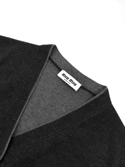 Miu Miu Silk Cashmere Cardigan Sweater "Black"
