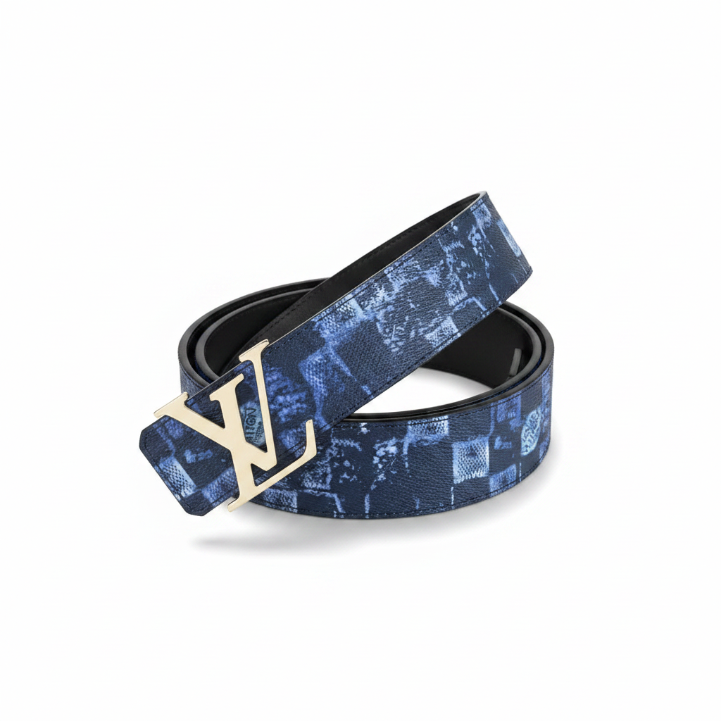 Louis Vuitton LV Initiales Reversible Belt "Damier Salt Navy" and "Black"