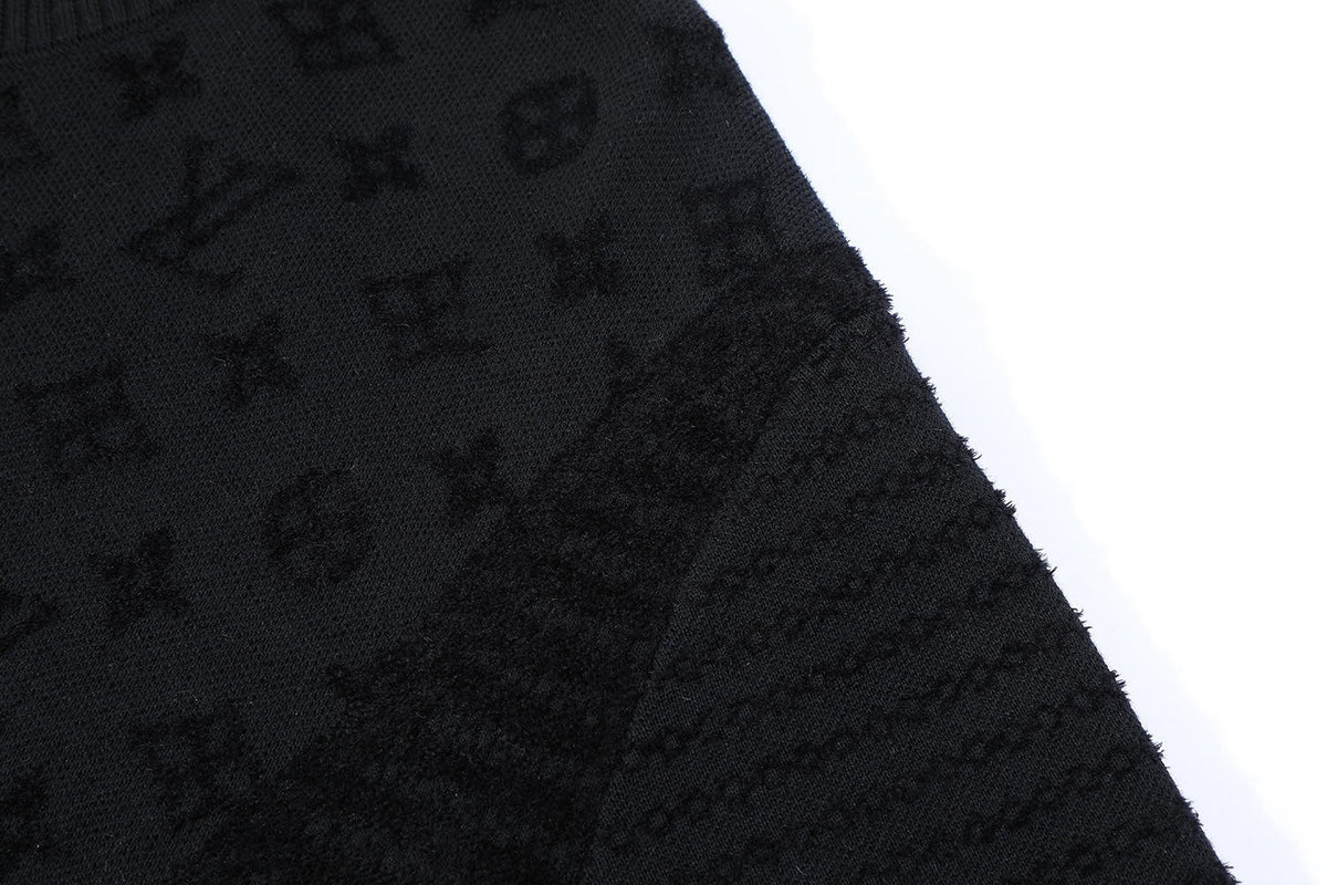 Louis Vuitton Graphic Jacquard Short-Sleeved Crewneck "Black"