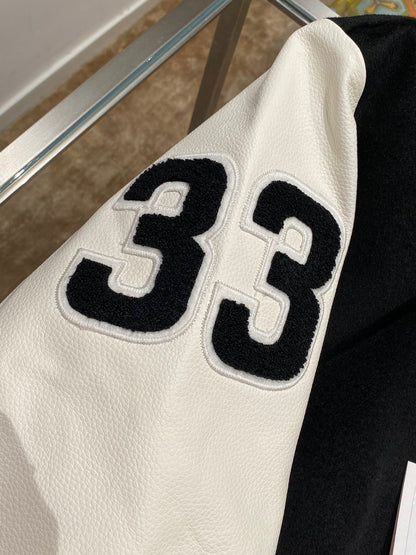 Chrome Hearts Timmy Varisity Leather Jacket "Black-White"
