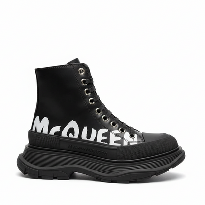 Alexander McQueen Tread Slick Leather Boot "Black"