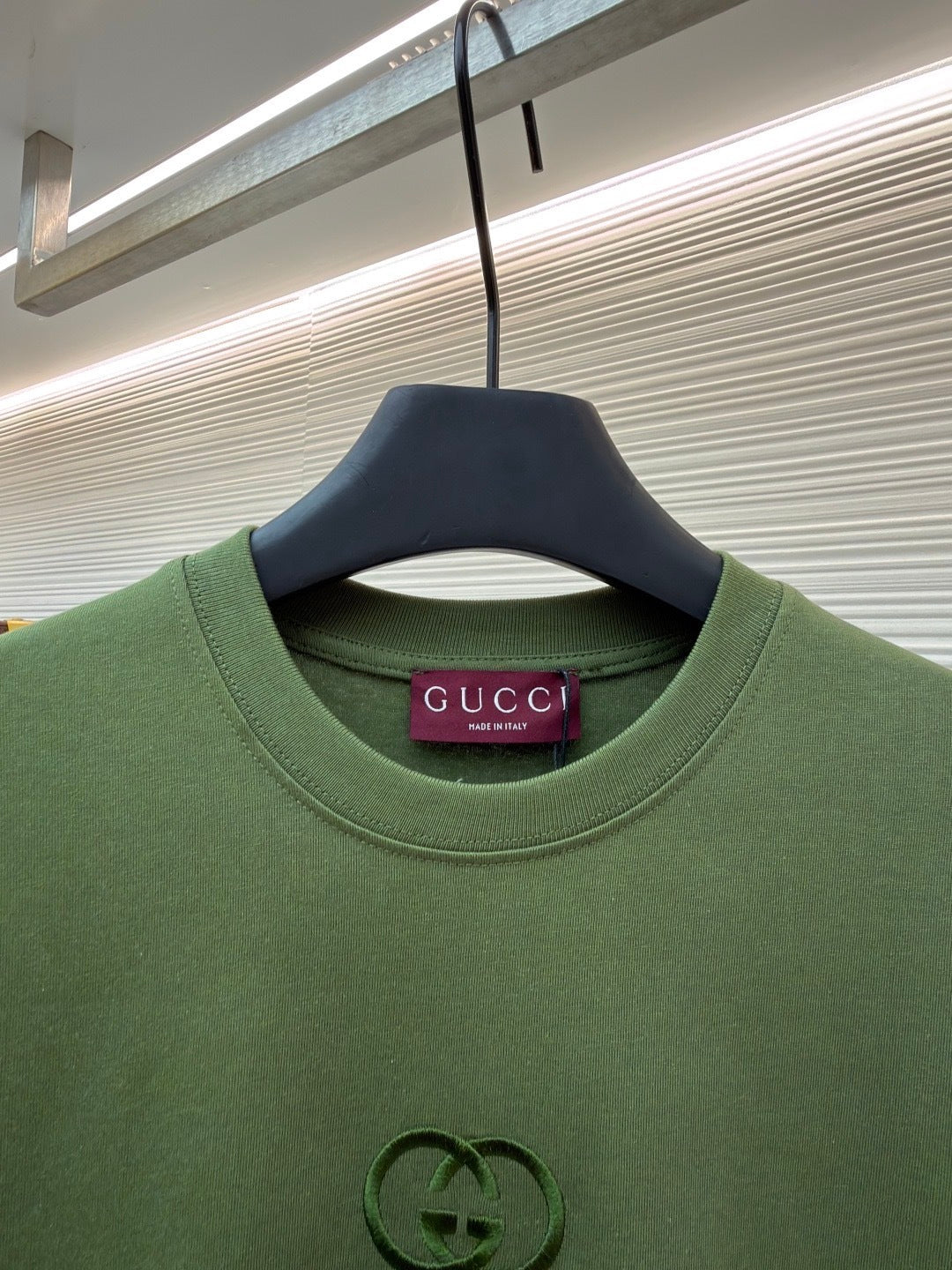 Gucci Cotton Jersey T-Shirt with Embroidery "Forest Green"