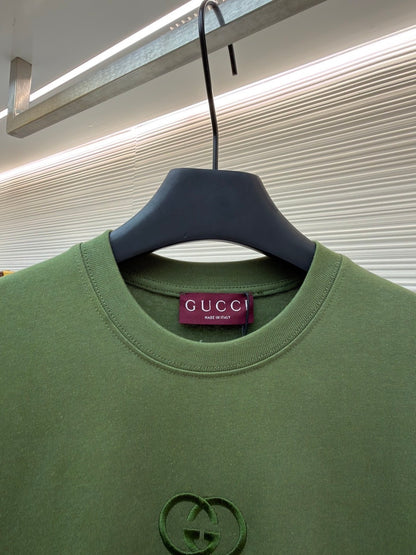 Gucci Cotton Jersey T-Shirt with Embroidery "Forest Green"
