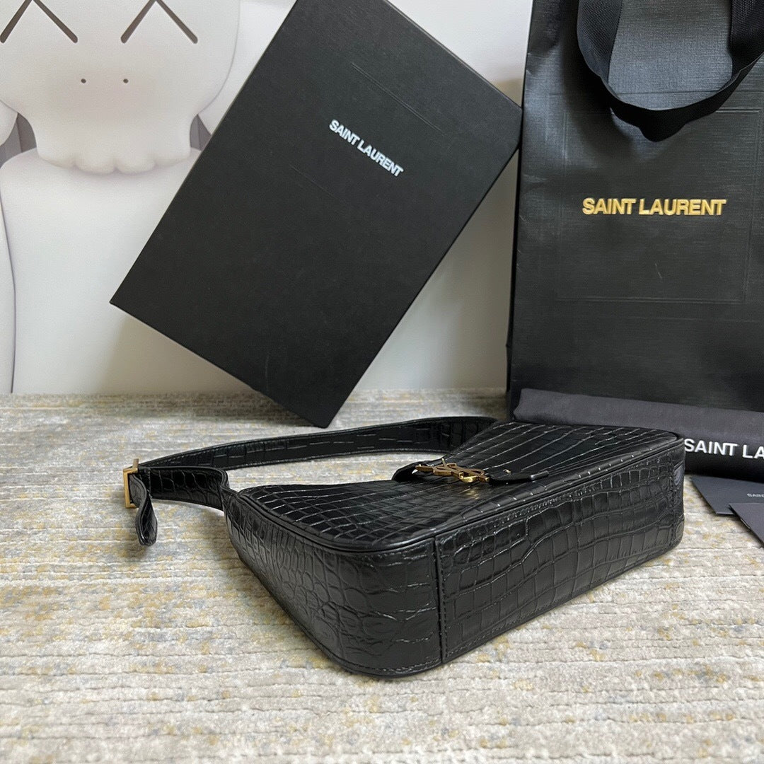 Saint Laurent Le 5 a 7 in Crocodile-Embossed Leather