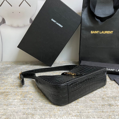 Saint Laurent Le 5 a 7 in Crocodile-Embossed Leather