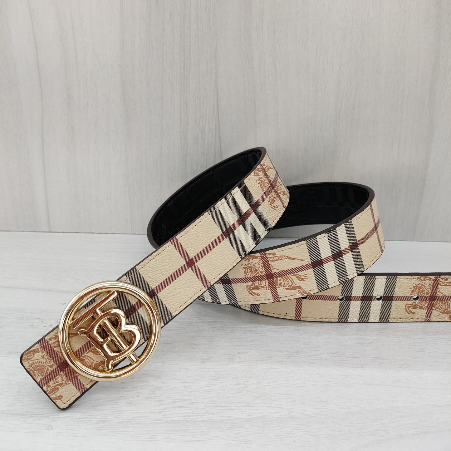 Burberry Leather Belt "Beige-Gold"